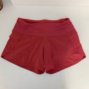 Pink Lululemon Speed Up Shorts